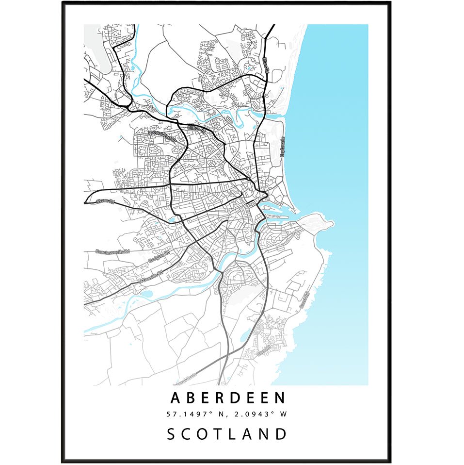 Aberdeen City Map Print - 98typesUK Maps