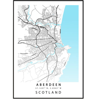 Aberdeen City Map Print - 98typesUK Maps