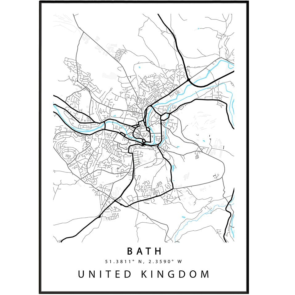 BATH Street City Map Print - 98typesUK Maps