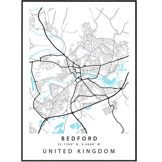 Bedford Street City Map Print - 98typesUK Maps