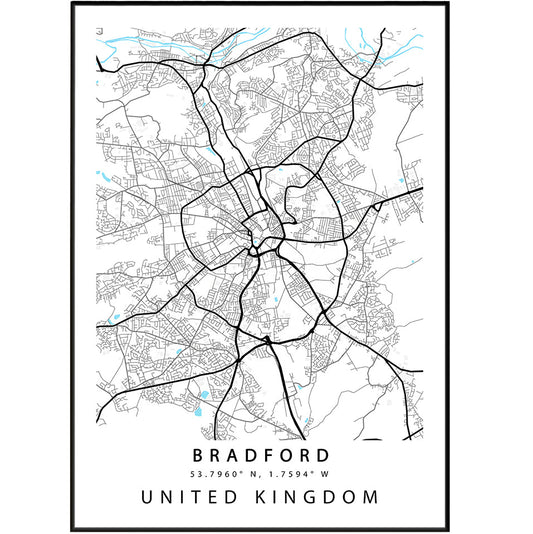 Bradford Street City Map Print - 98typesUK Maps
