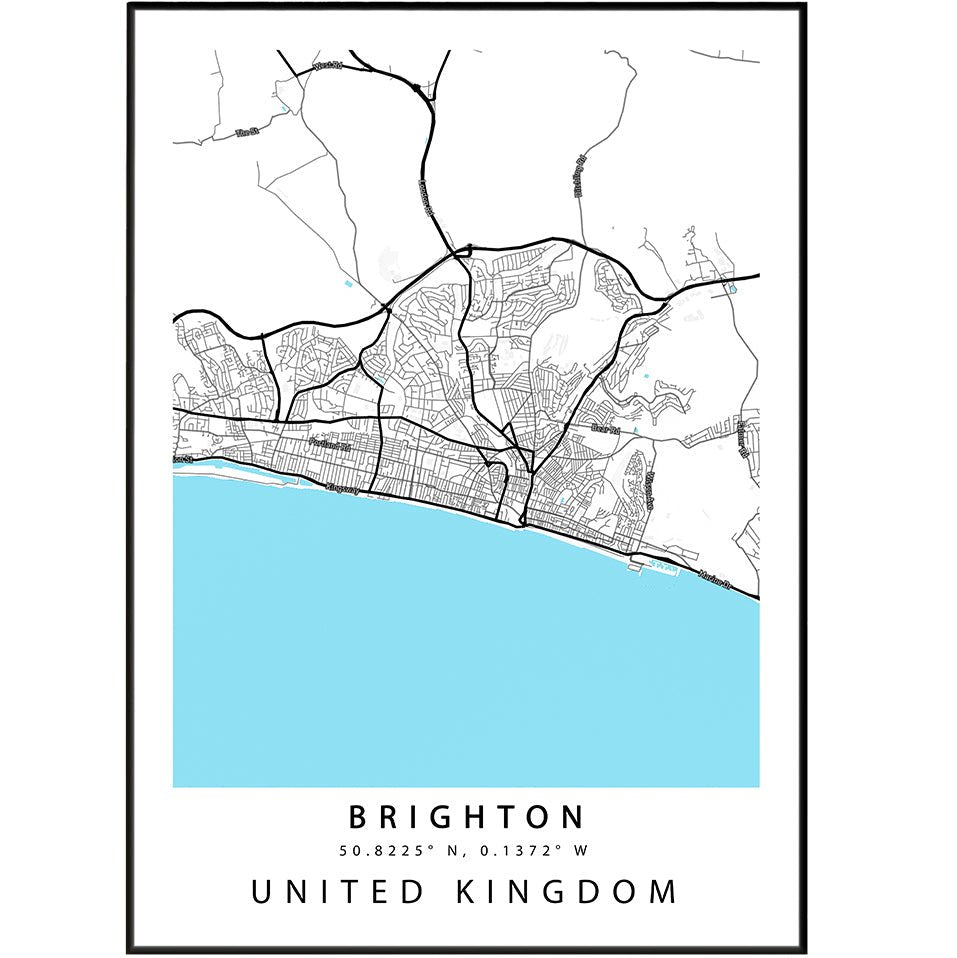 Brighton Street City Map Print - 98typesUK Maps