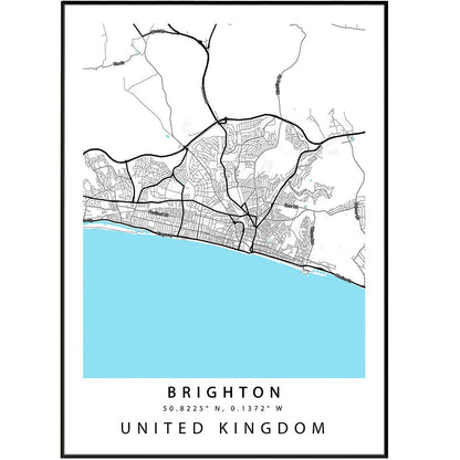 Brighton Street City Map Print - 98typesUK Maps