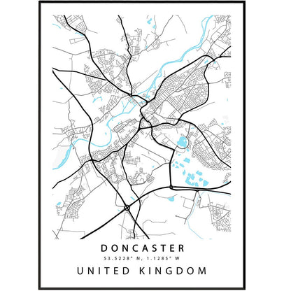 Doncaster Street City Map Print - 98typesUK Maps