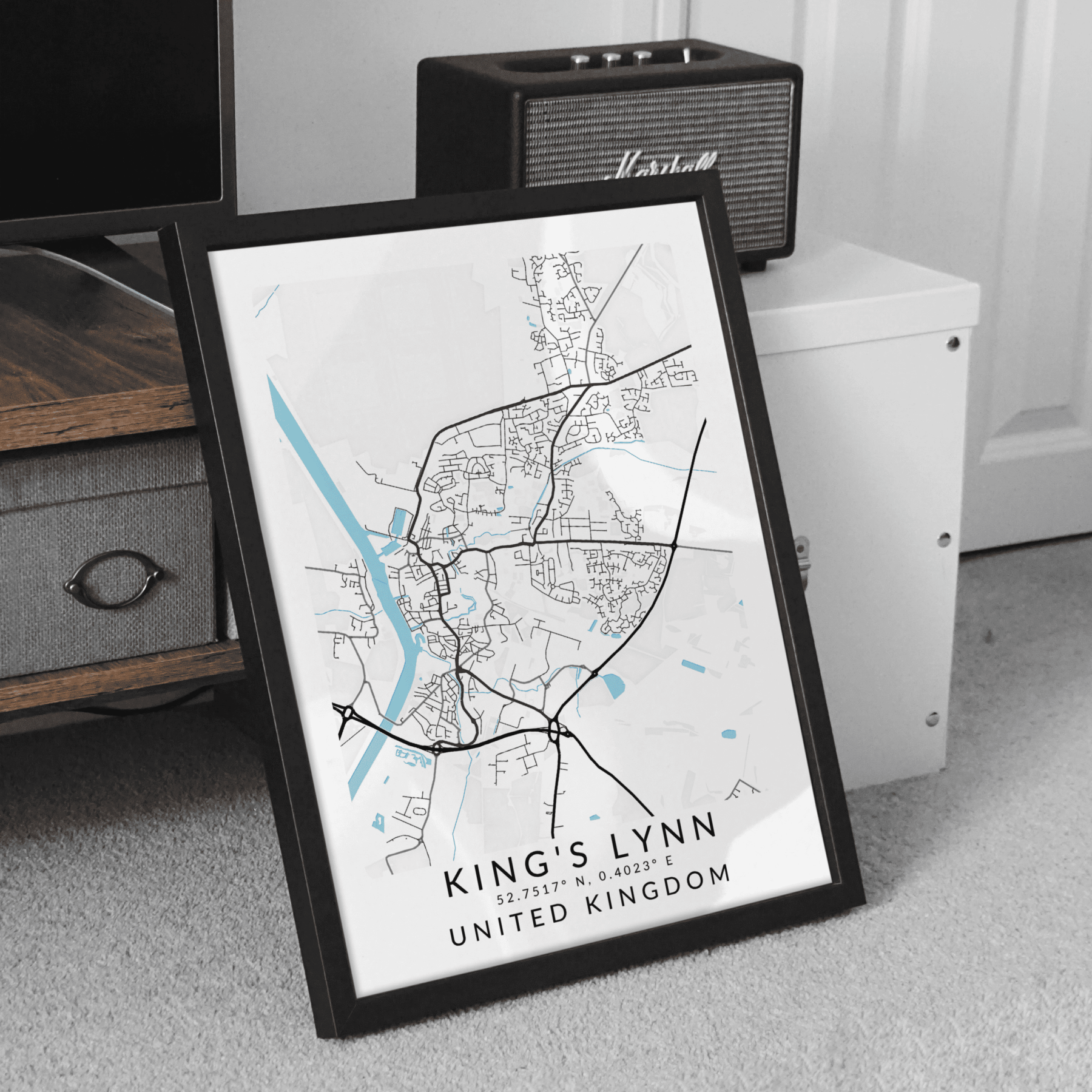 King's Lynn Street City Map Prints - 98typesUK Maps