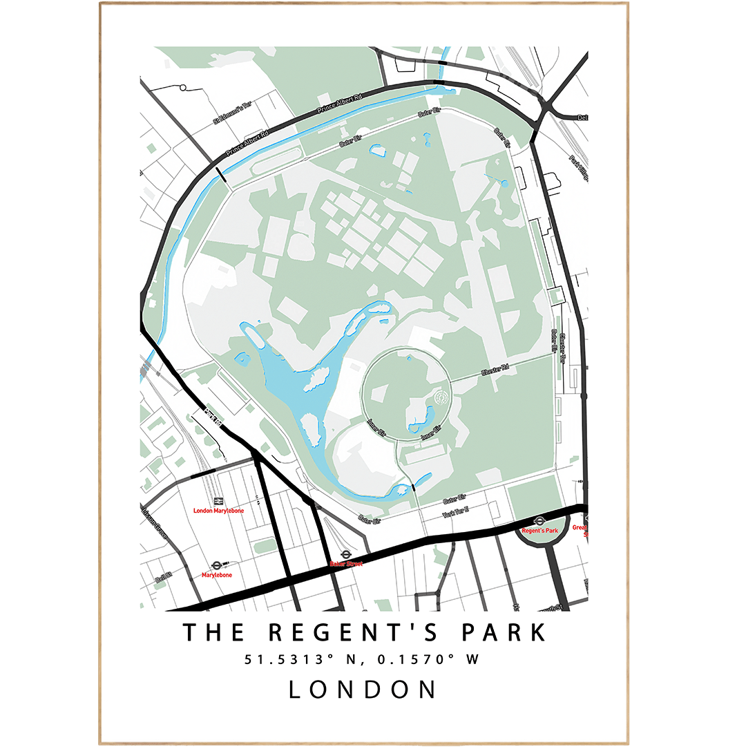 The Regent's Park London Maps - 98typesUK Maps