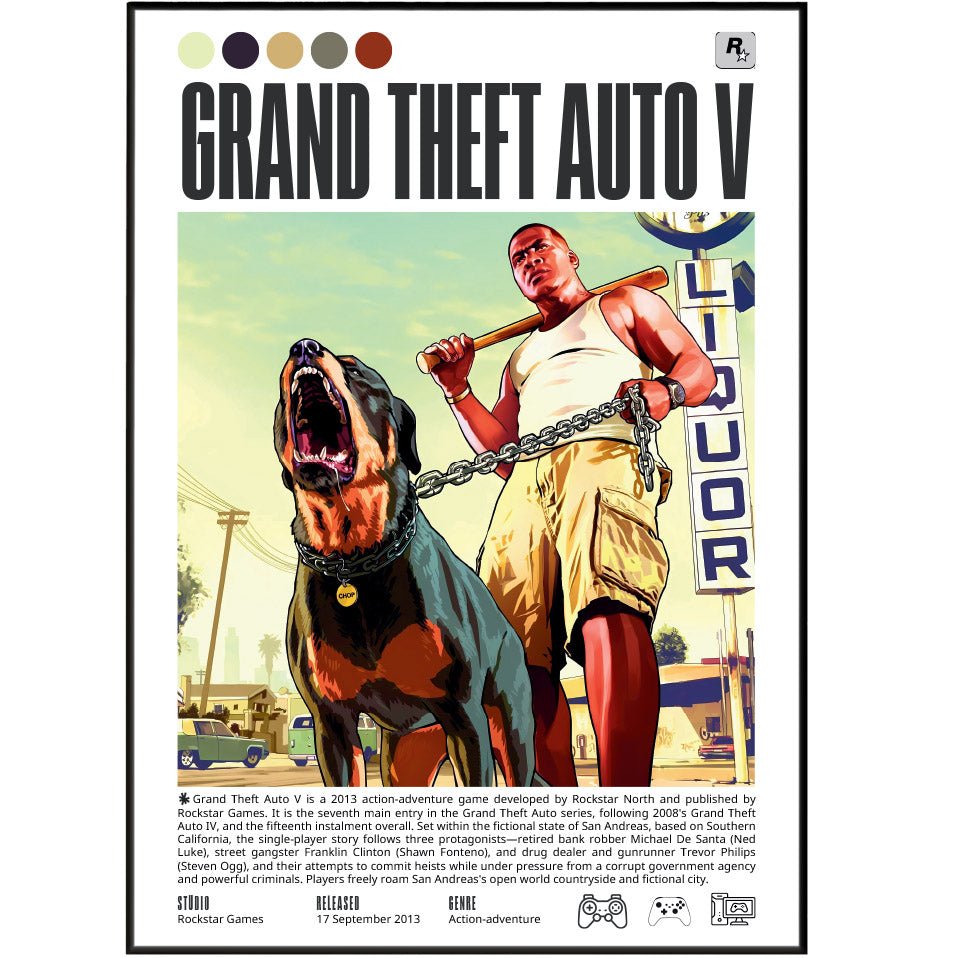 Grand Theft Auto V 2 Games Prints - 98typesVideo Games