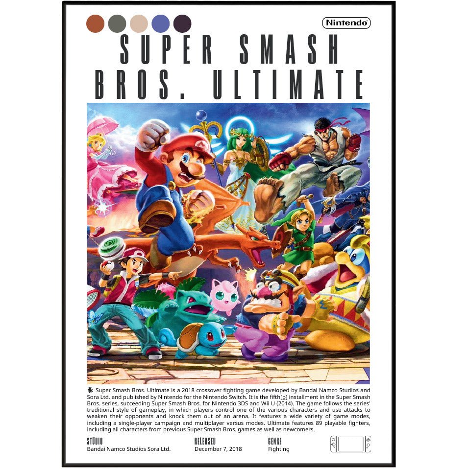 Super Smash Bros Ultimate Poster | Nintendo Wall Art UK - 98 Types – 98 ...