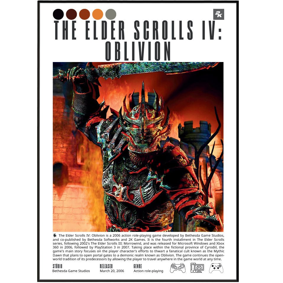 The Elder Scrolls IV Oblivion Video Game Prints - 98typesVideo Games