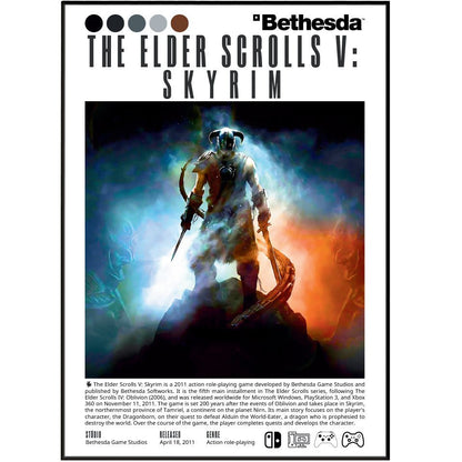 The Elder Scrolls V Skyrim Video Game Prints - 98typesVideo Games