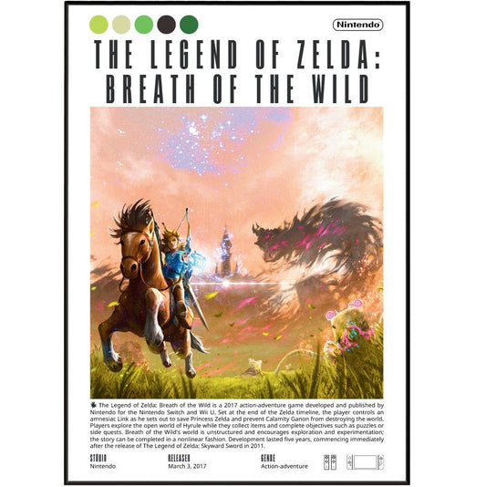 The Legend of Zelda Breath of the Wild Video Game Prints - 98typesVideo Games