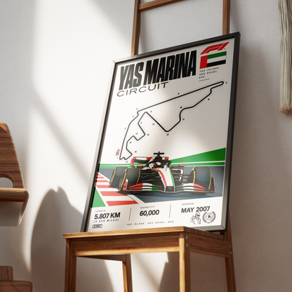 Yas Marina Abu Dhabi Grand Prix F1 track poster by 98types