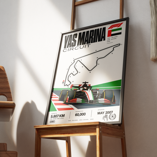 Yas Marina Abu Dhabi Grand Prix F1 track poster by 98types