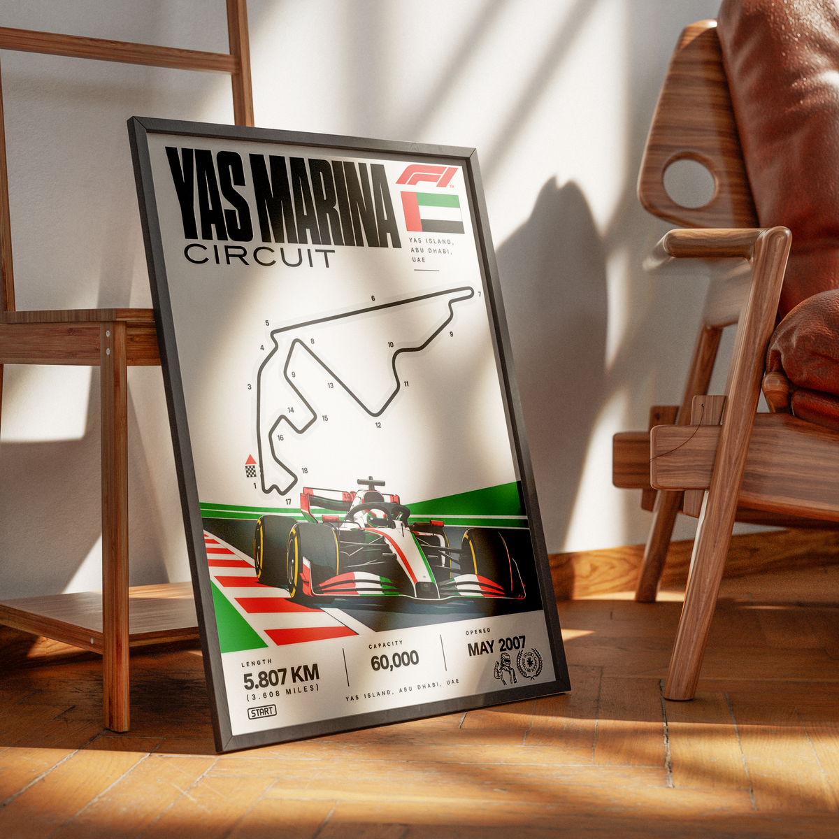 Yas Marina Abu Dhabi Grand Prix F1 track poster by 98types