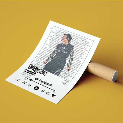 YUNGBLUD Parents lyrics poster — minimalist punk pop alternative typographic wall art print UK