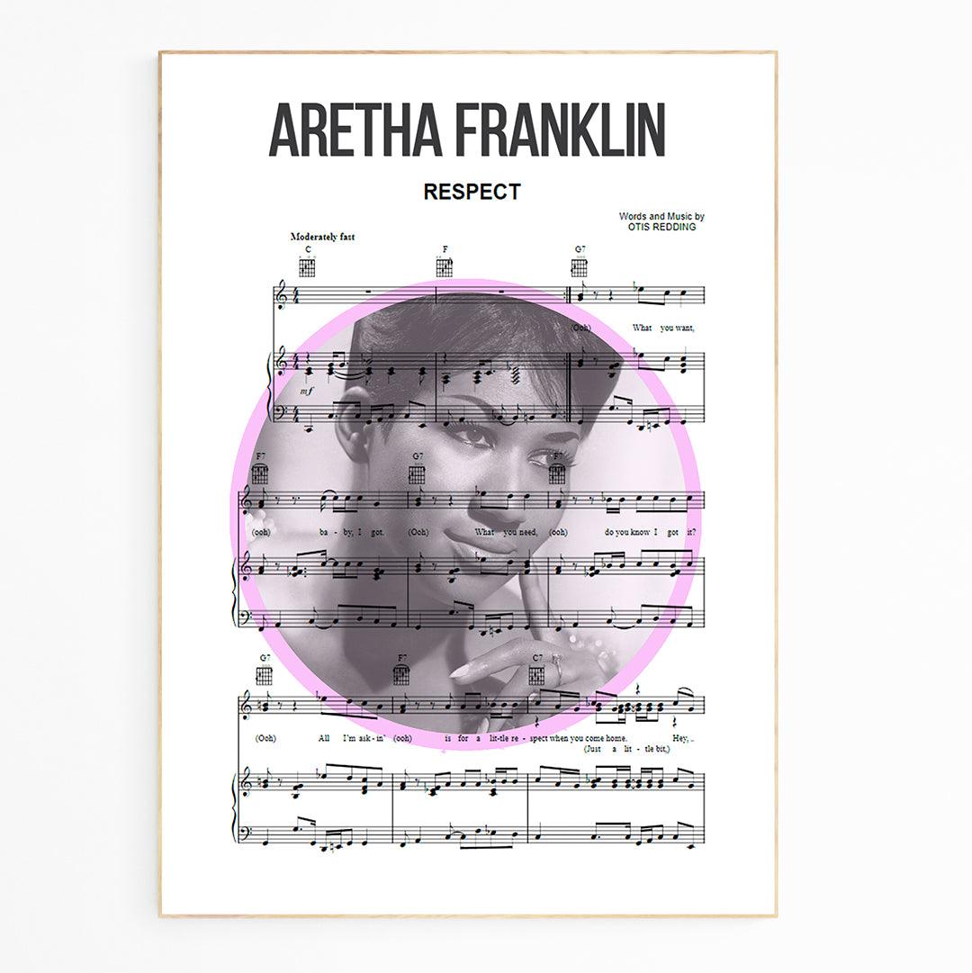 Aretha Franklin Respect 1967 song lyric print UK — soul wall art 260gsm archival matte Camden Market