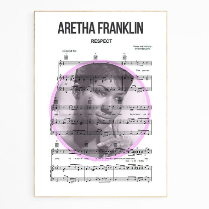Aretha Franklin Respect 1967 song lyric print UK — soul wall art 260gsm archival matte Camden Market