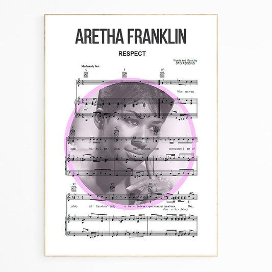Aretha Franklin Respect 1967 song lyric print UK — soul wall art 260gsm archival matte Camden Market