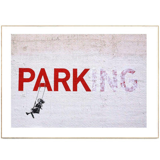 Banksy-style Parking street art poster — urban parking enforcement graffiti wall art print UK - 98types