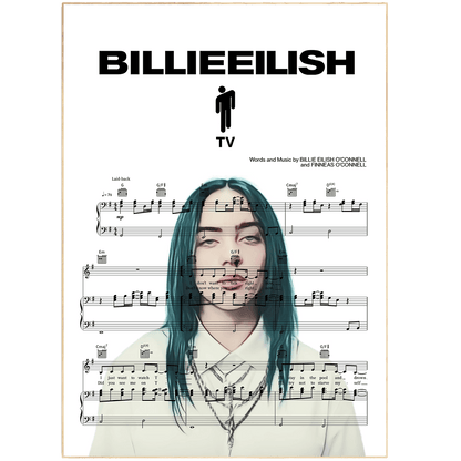 Billie Eilish TV 2022 song lyric print UK — Happier Than Ever pop wall art 260gsm archival matte Camden Market