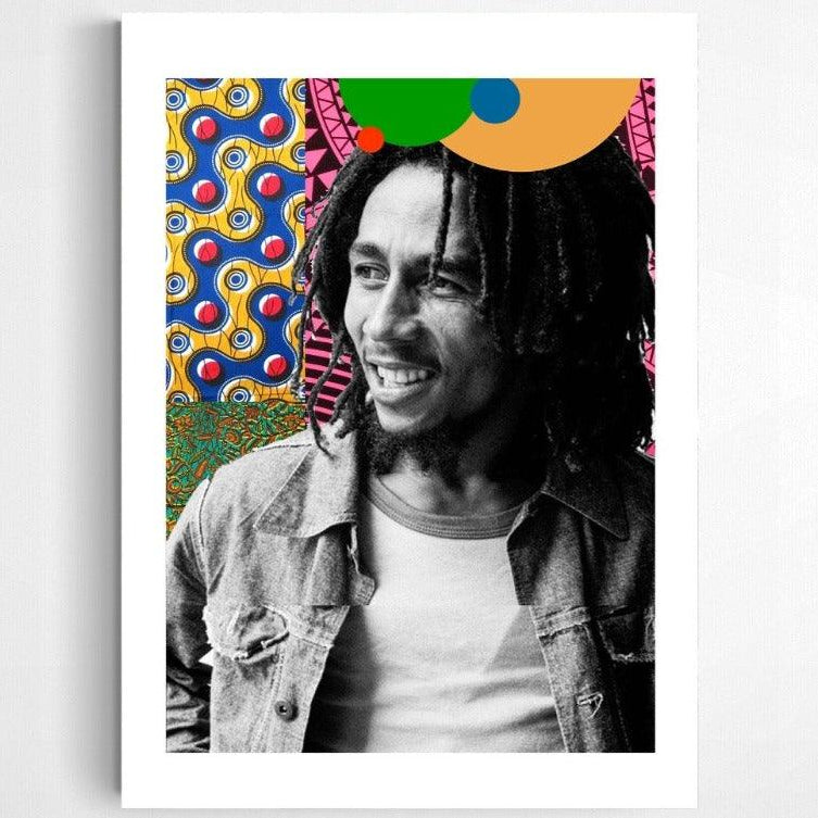Bob Marley pop art print — reggae legend bold pop art portrait wall decoration UK
