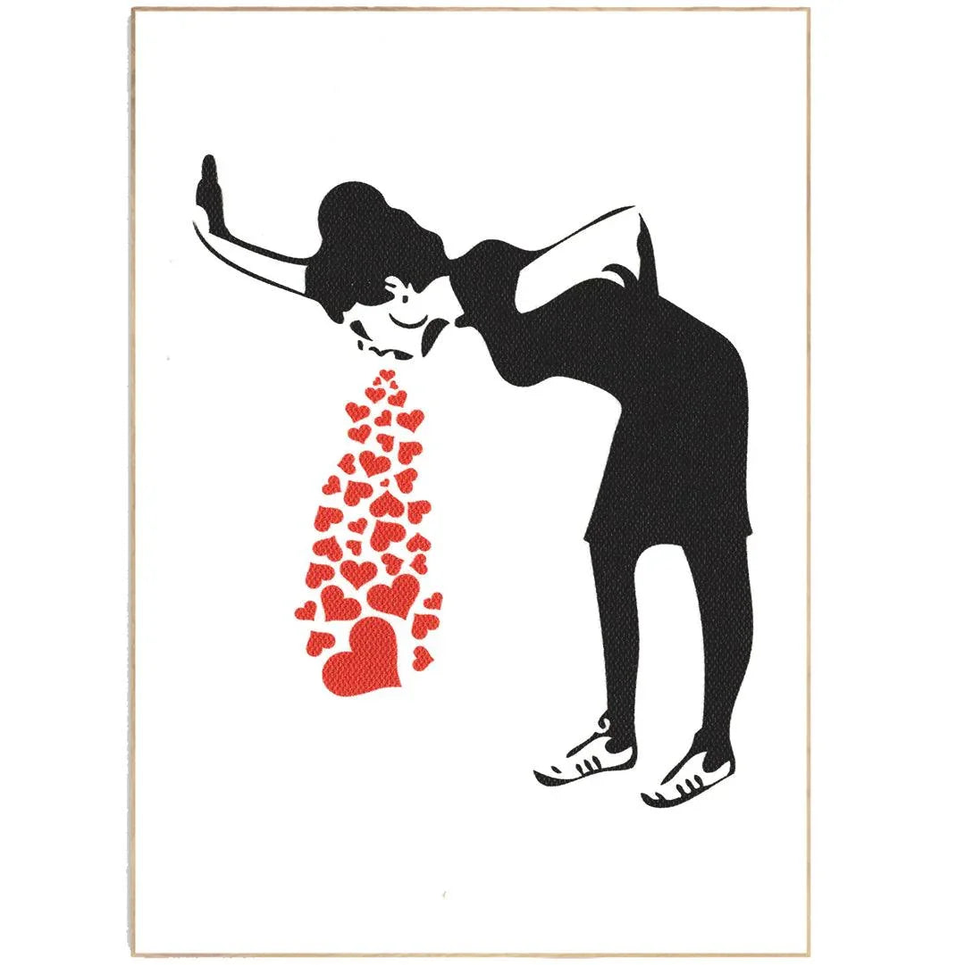 Lovesick Girl street art print — broken heart romantic urban graffiti wall art print UK - 98types