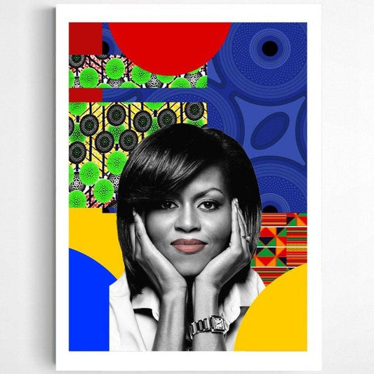 Michelle Obama pop art print — iconic First Lady bold pop art portrait wall decoration UK
