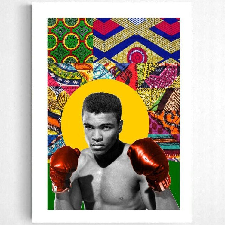 Muhammad Ali pop art print — Greatest boxer champion bold portrait wall decoration UK
