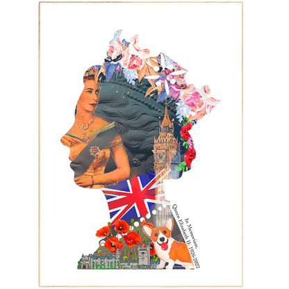 Queen Elizabeth wall art poster — iconic royal portrait pop art style home decoration UK