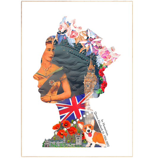 Queen Elizabeth wall art poster — iconic royal portrait pop art style home decoration UK