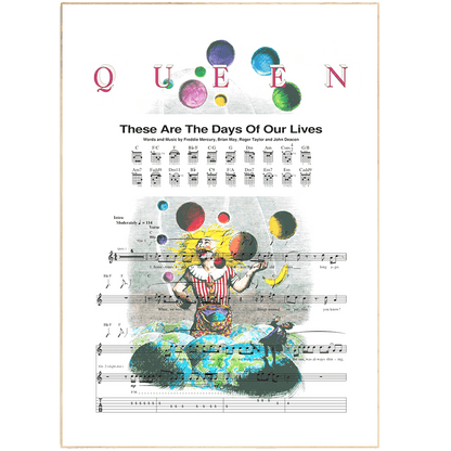 Queen These Are the Days of Our Lives 1991 song lyric print UK — Innuendo Freddie Mercury wall art 260gsm Camden