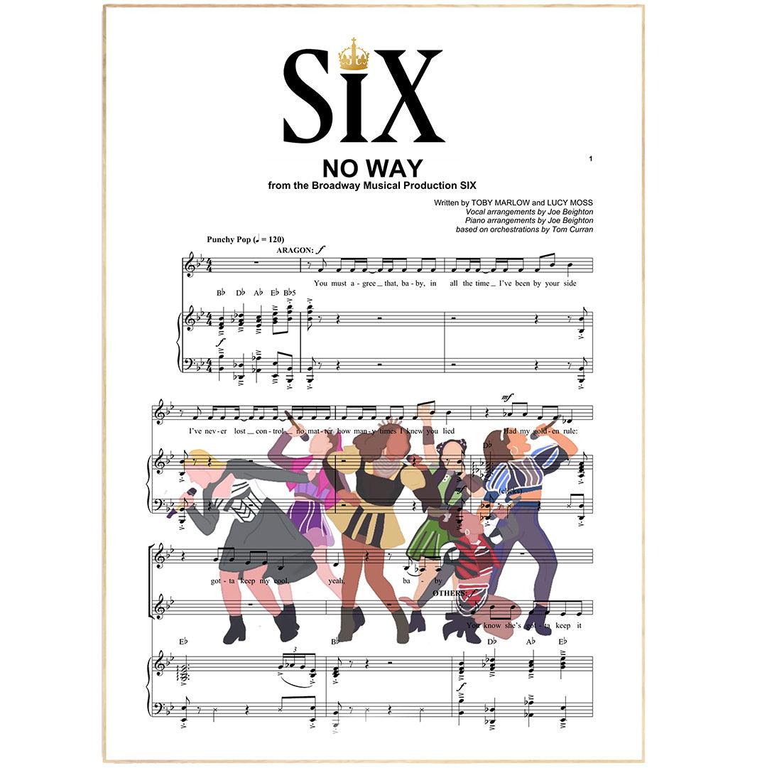 SIX the Musical No Way lyric print UK — Anne of Cleves West End musical wall art 260gsm Camden Market
