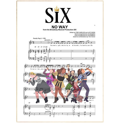 SIX the Musical No Way lyric print UK — Anne of Cleves West End musical wall art 260gsm Camden Market
