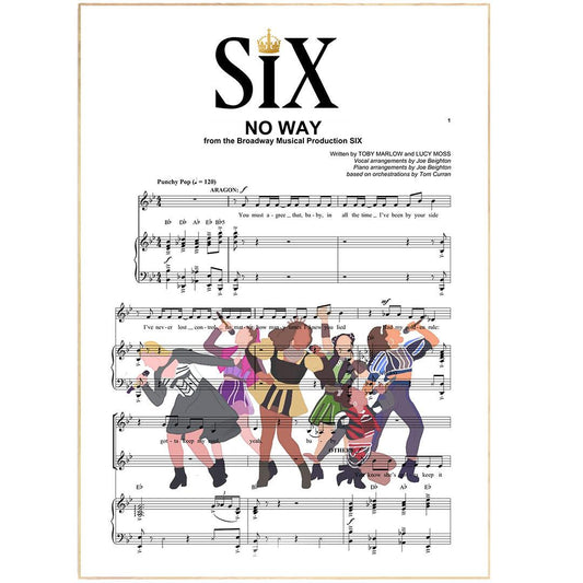 SIX the Musical No Way lyric print UK — Anne of Cleves West End musical wall art 260gsm Camden Market