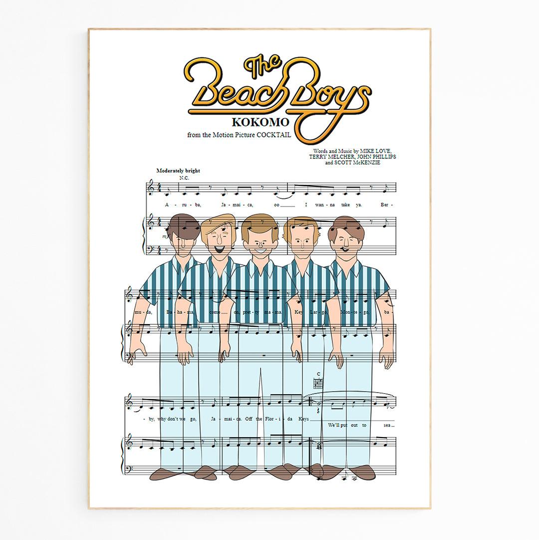 The Beach Boys Kokomo 1988 song lyric print UK — classic pop wall art 260gsm archival matte Camden Market