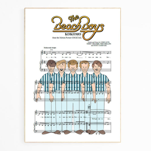 The Beach Boys Kokomo 1988 song lyric print UK — classic pop wall art 260gsm archival matte Camden Market