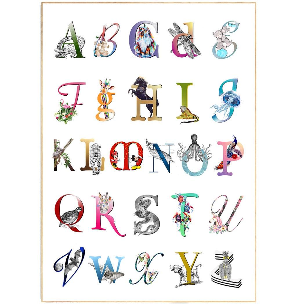 Animals Full Alphabet Poster - 98typesAnimals Alphabet