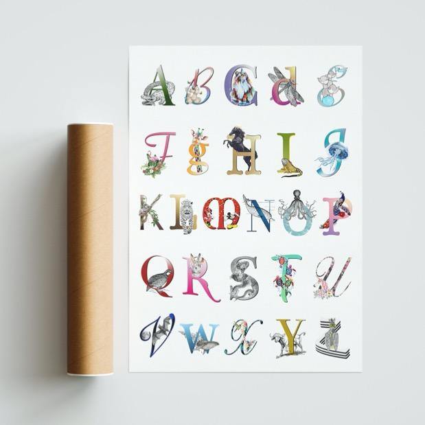 Animals Full Alphabet Poster - 98typesAnimals Alphabet