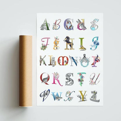 Animals Full Alphabet Poster - 98typesAnimals Alphabet