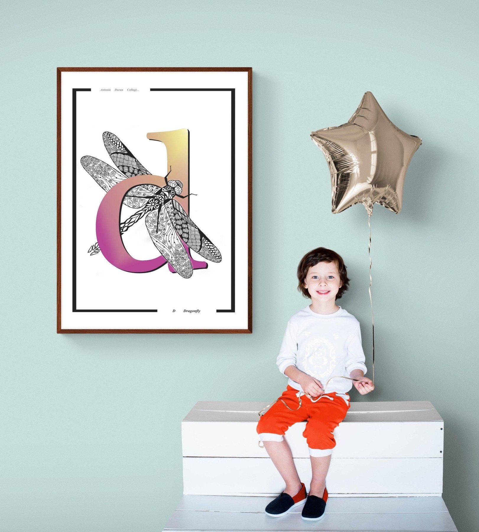 Dragonfly Letter D Print - 98typesAnimals Alphabet