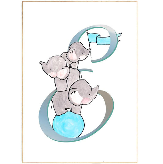 Elephant Letter E Print - 98typesAnimals Alphabet