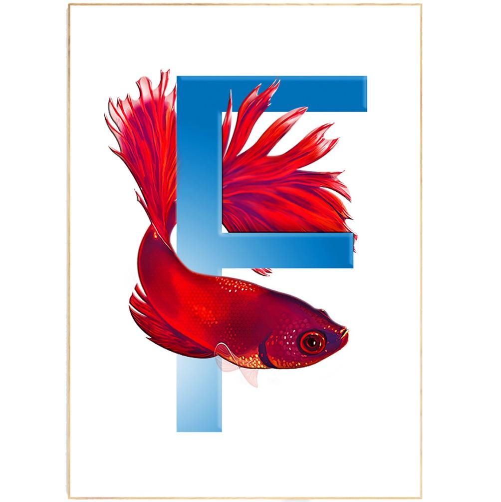 Fish Letter F Print - 98typesAnimals Alphabet