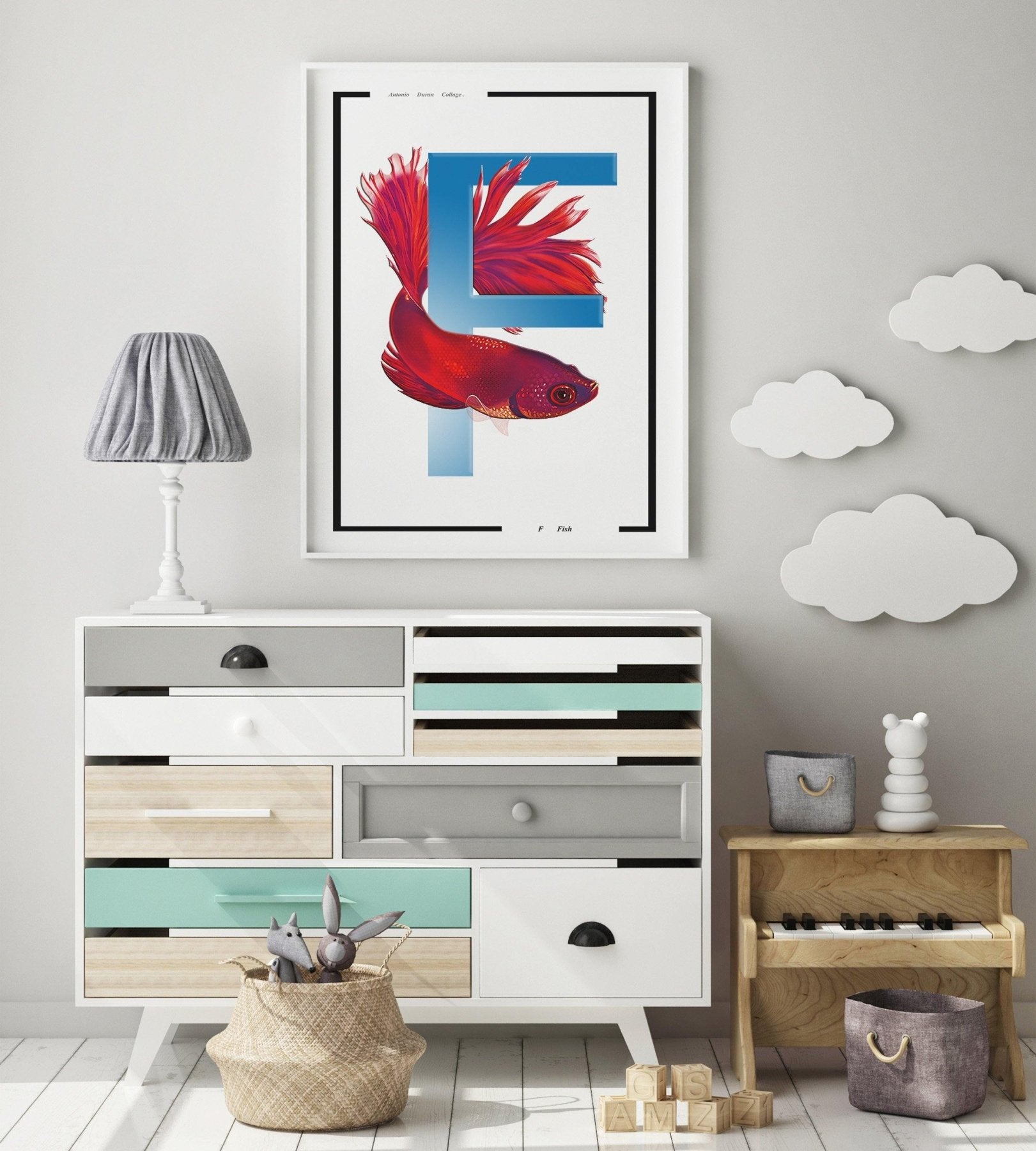 Fish Letter F Print - 98typesAnimals Alphabet