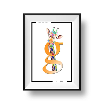 Giraffe Alphabet Poster - 98typesAnimals Alphabet