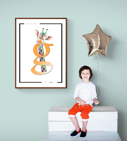 Giraffe Alphabet Poster - 98typesAnimals Alphabet