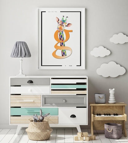 Giraffe Alphabet Poster - 98typesAnimals Alphabet
