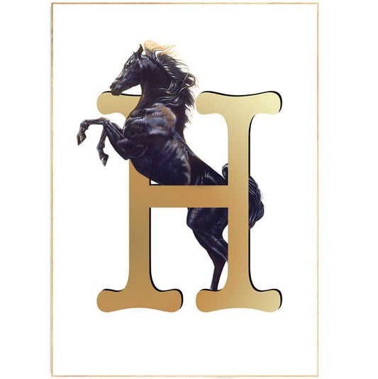 Horse Letter H Print - 98typesAnimals Alphabet