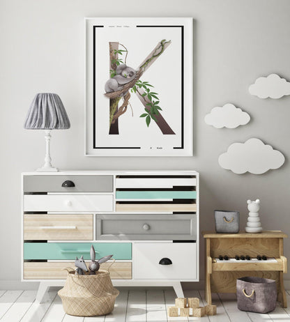 Koala Letter K Print - 98typesAnimals Alphabet