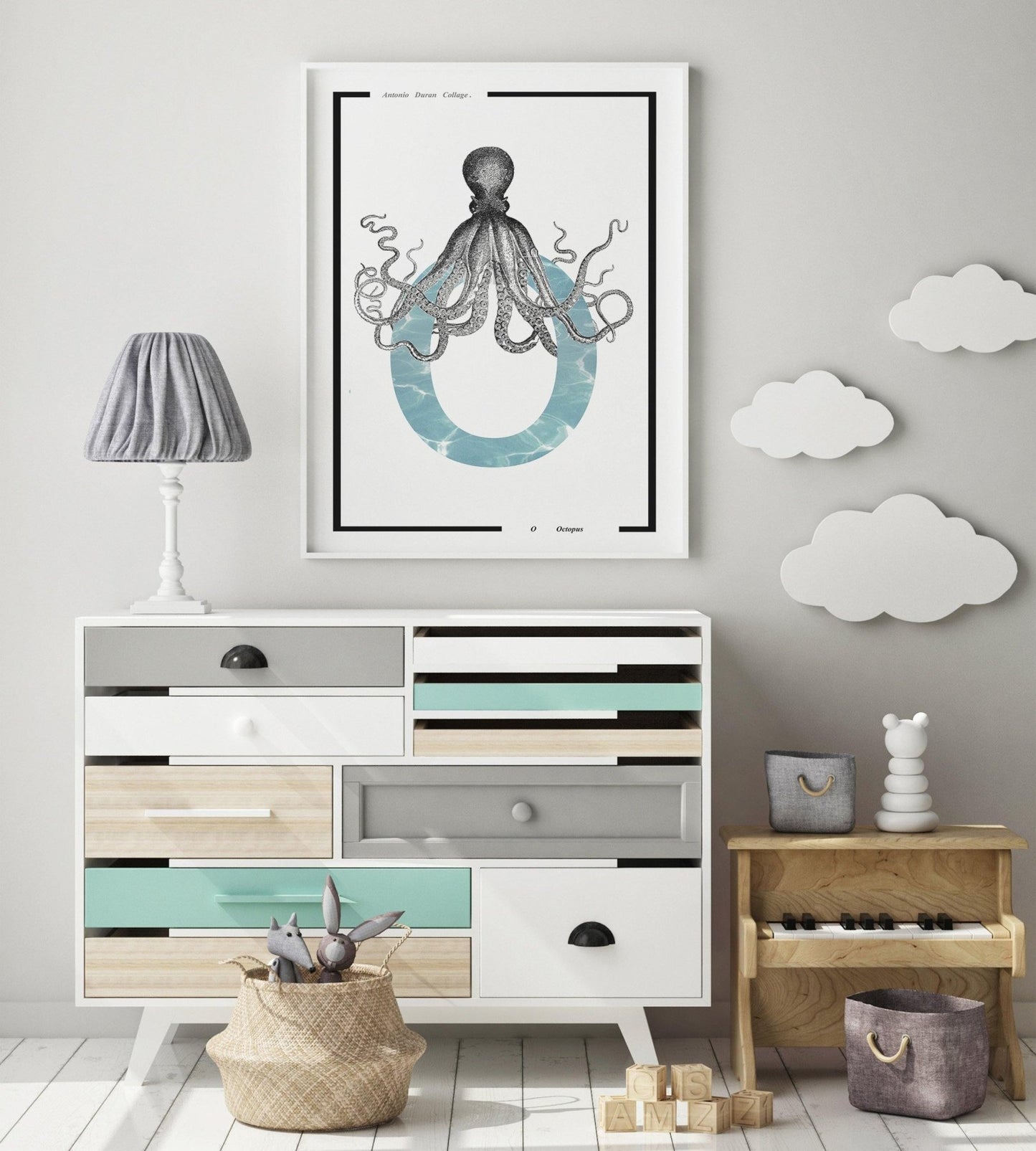 Octopus Letter O Print - 98typesAnimals Alphabet