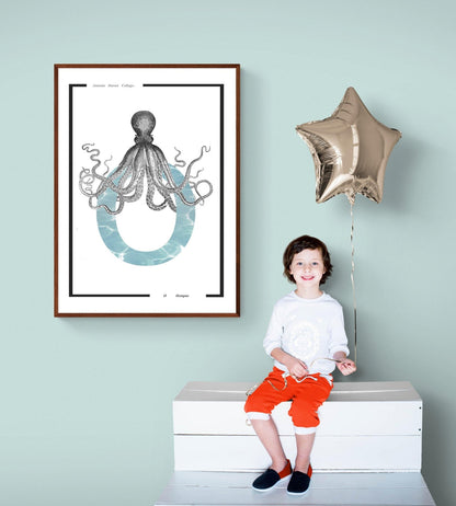 Octopus Letter O Print - 98typesAnimals Alphabet